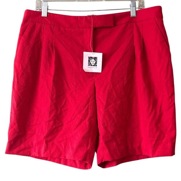 Anne Klein Pants - NWT Anne Klein Red Shorts Chino Sz 14